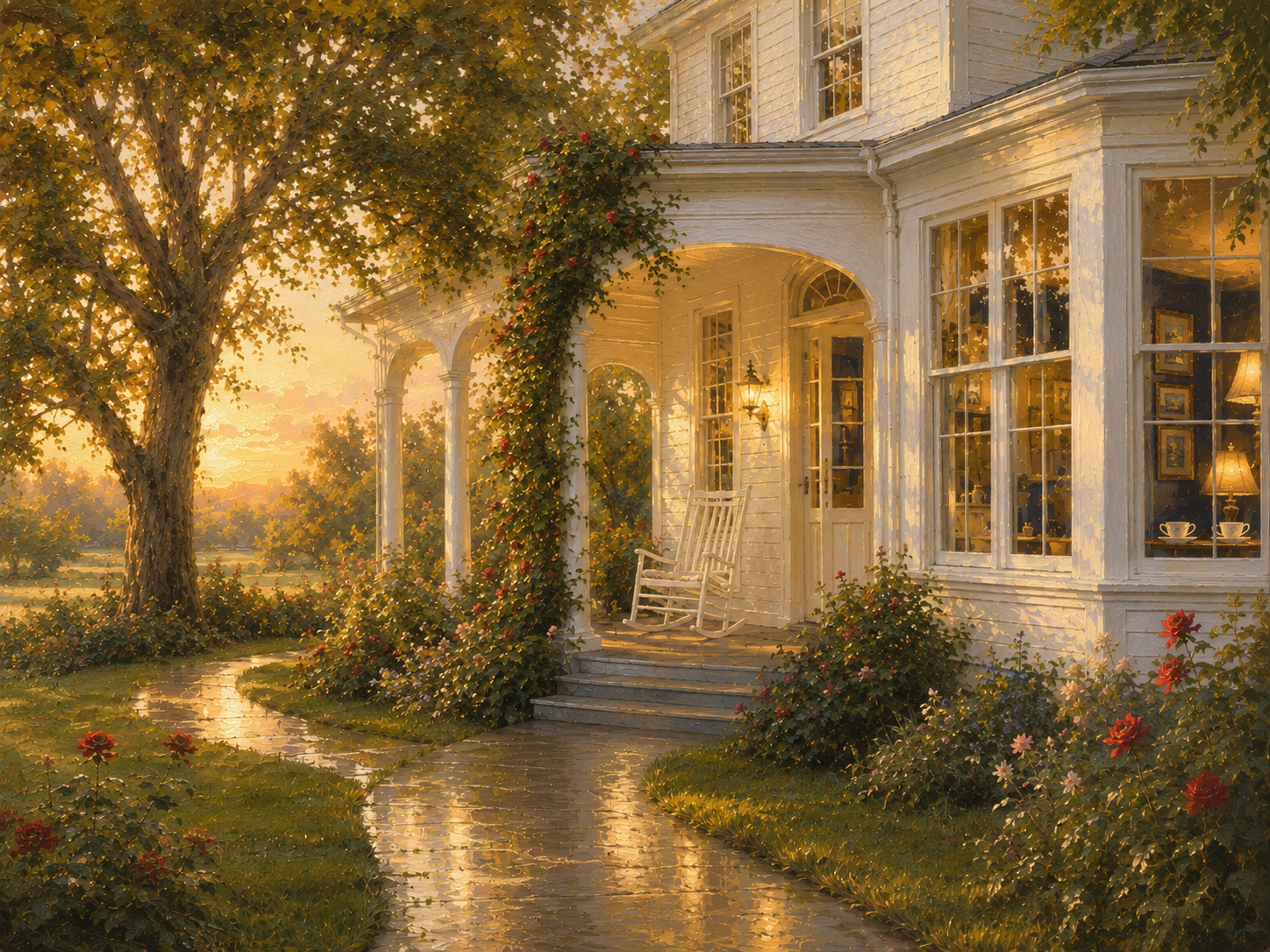 The house at the beginning · Wayona Lan oil illustration